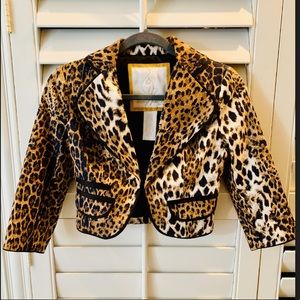 Animal print cropped x small blazer Baby Phat